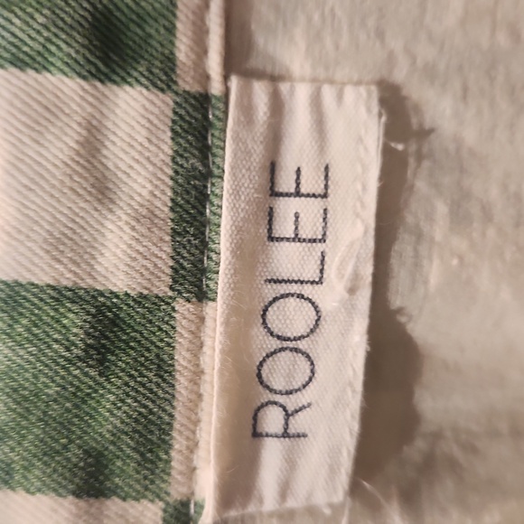 EUC Roolee Green and Cream Checkered Cotton Jumpsuit w/pockets No Sz Tag XS - Picture 2 of 8